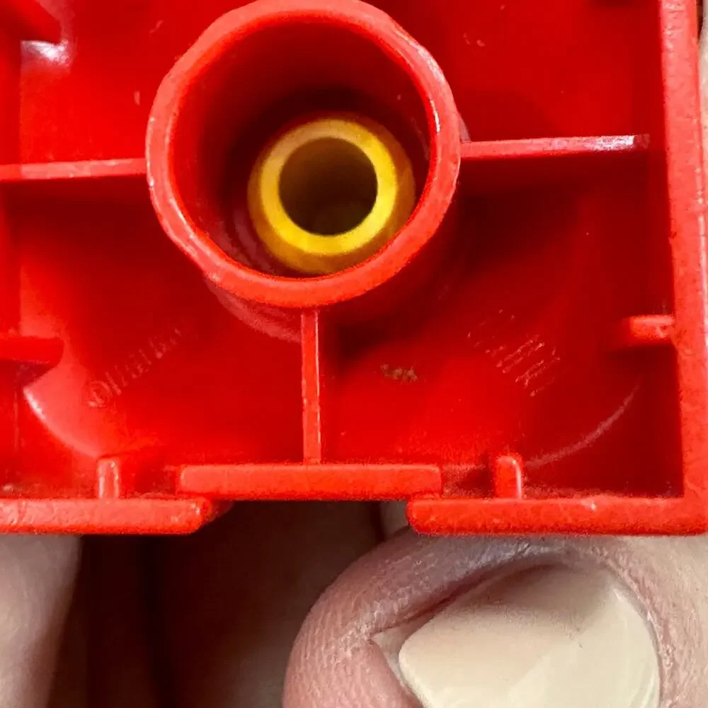Vintage Duplo Figure Square Bottom 2x2 Red Body Yellow Hair